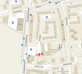 Mapa Olomouc - Nové Sady